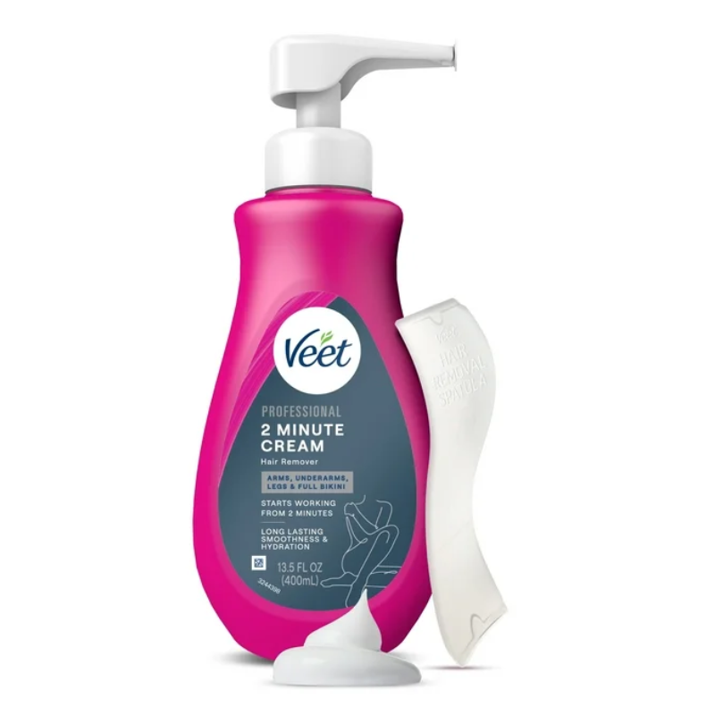 Veet Professional 2 minute Hair Removal Cream for all skin types including sensitive, 13.5 fl oz, Long-Lasting Fast-Acting (1)