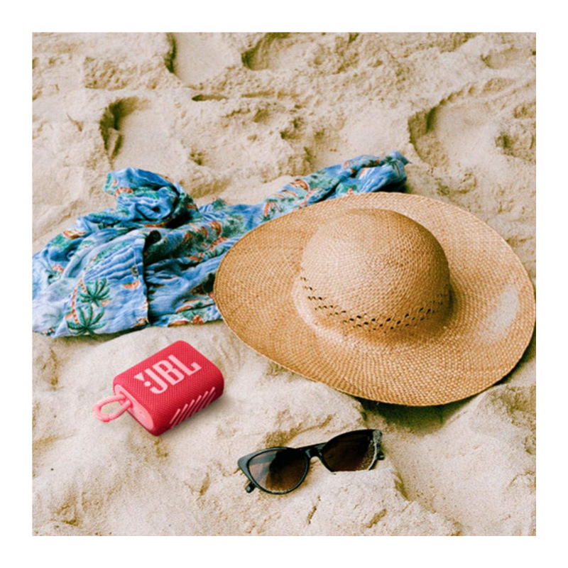 JBL Go 3 Portable Speaker with Bluetooth, Built-in Battery, Waterproof and Dustproof Feature - Red (JBLGO3REDAM) (2)