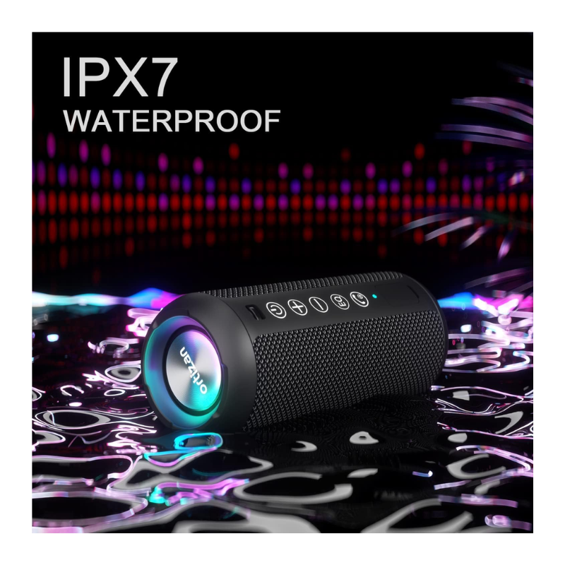 Ortizan Portable Bluetooth Speakers, IPX7 Waterproof Wireless Speaker with 24W Loud Stereo Sound, Deep Bass, Bluetooth 5.3, RGB Lights, Dual Pairing, 30H Playtime for Home, Outdoor, Part (6)