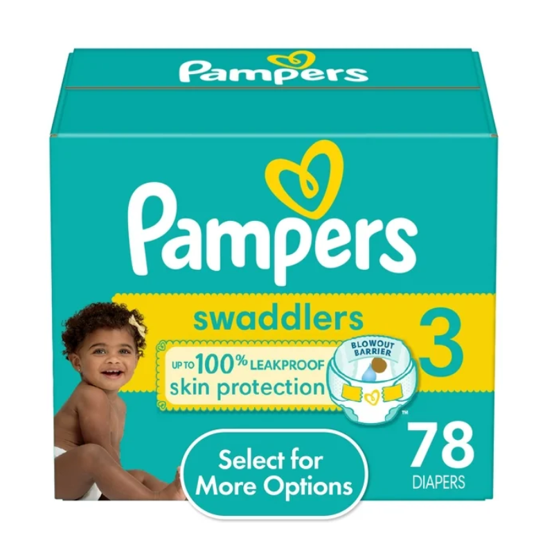 Pampers Swaddlers Diapers, Size 3, 78 Count (1)