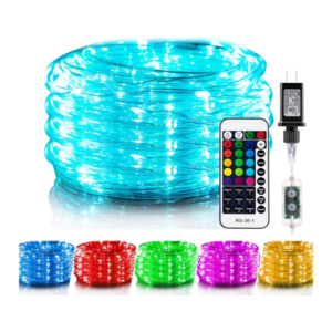 Minetom Color Changing Rope Lights: Outdoor String Lights with Plug & Remote