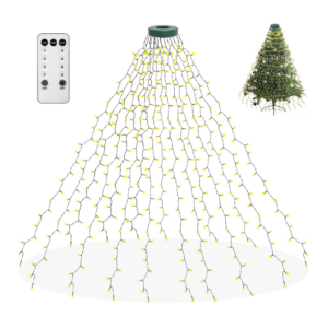 aneeway Christmas Tree Lights, 400 LED Christmas Lights with 8 Light Modes & Memory Function, 6.6FT x 16 String Lights